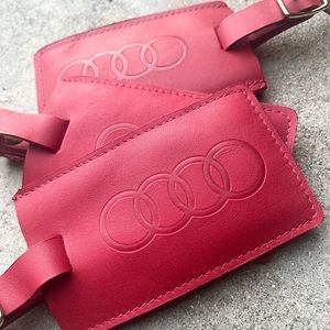 Audi Leather Hang Bag Tag Set of 3